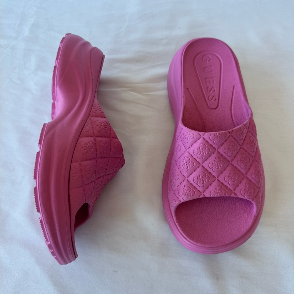 Guess Fenixy Quattro G Slides Women’s Pink Size 7 - Picture 6 of 9